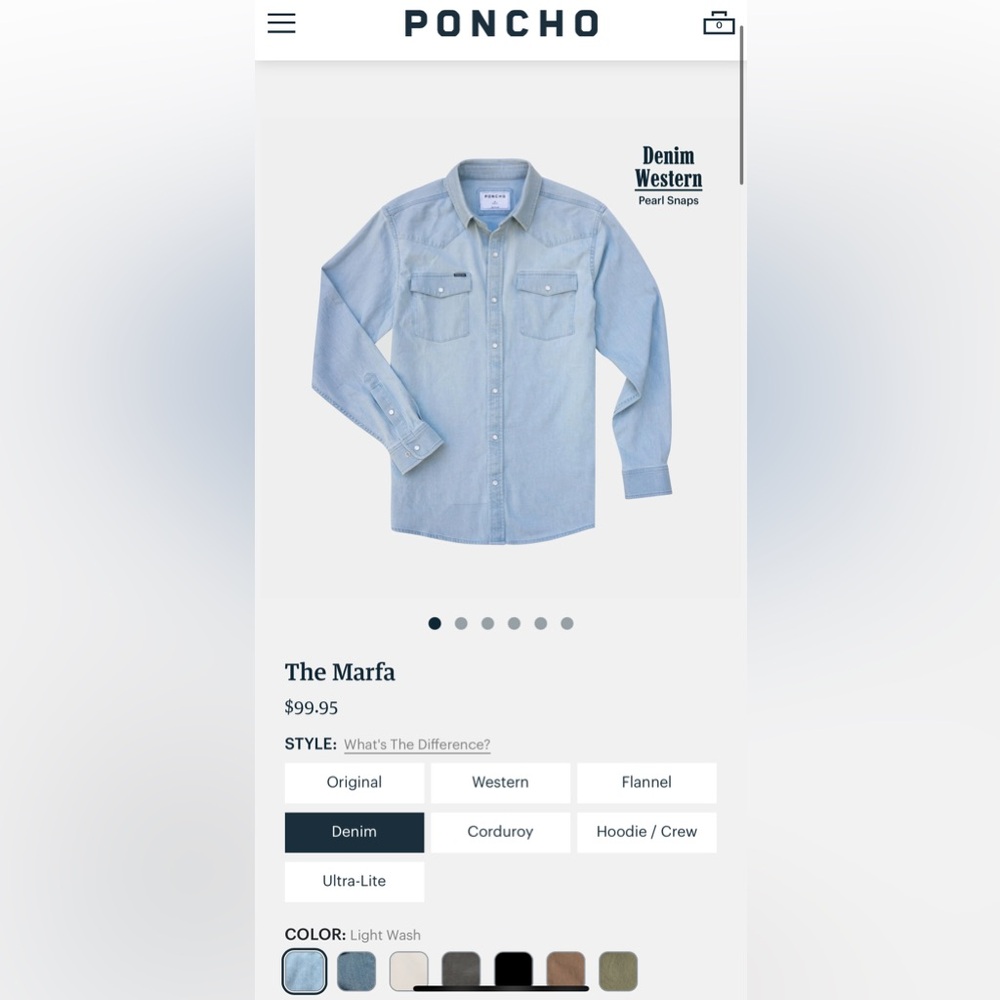 Poncho “The Marfa” Denim Western Pearl Snap